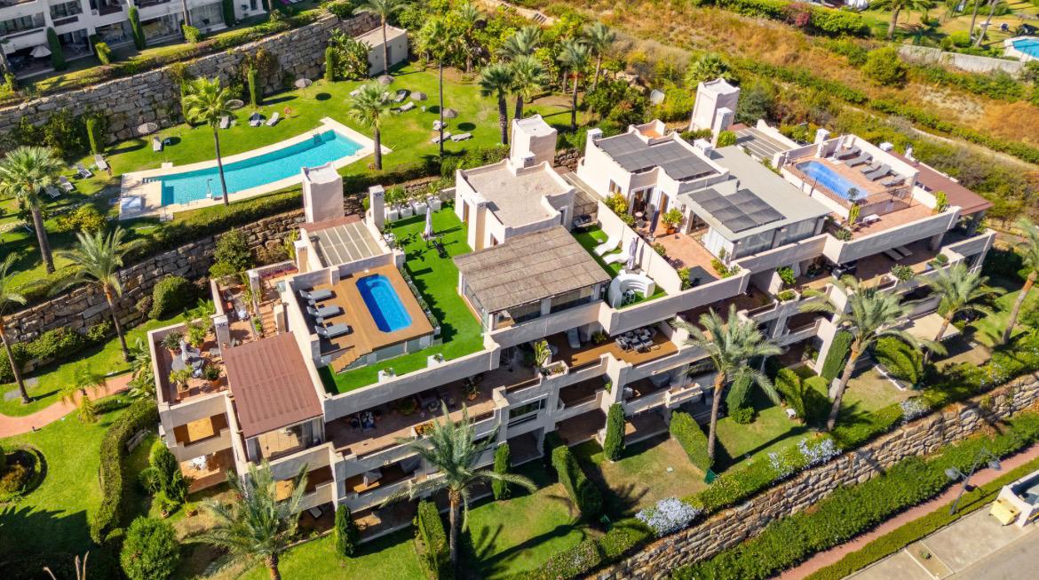 Aerial view of the Paraiso Hills residence and gardens