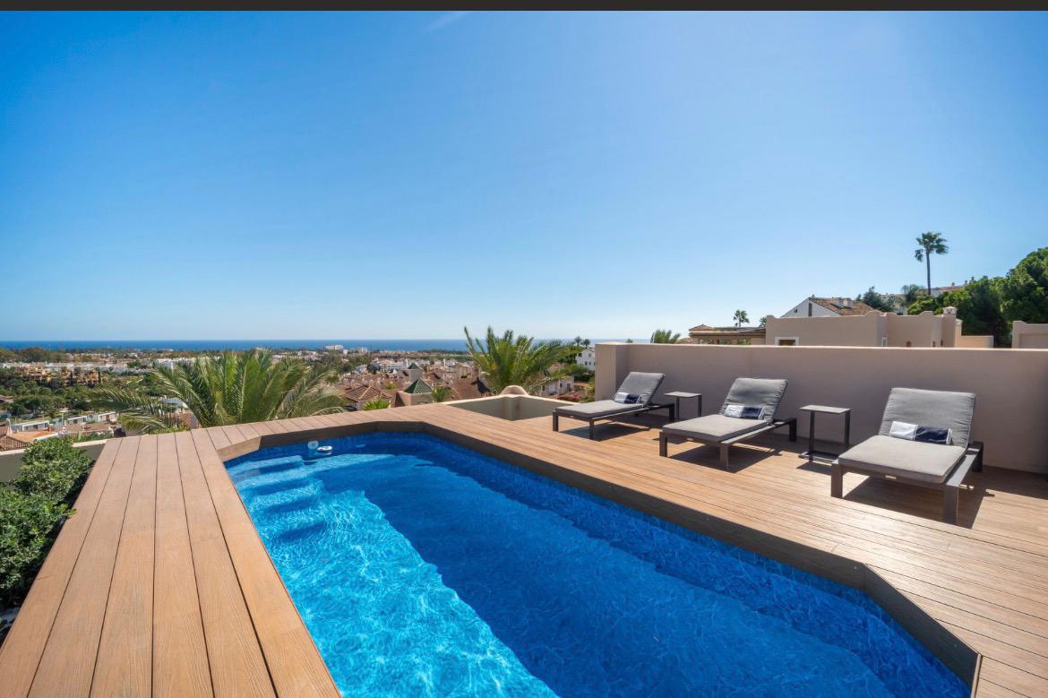 Private rooftop pool with panoramic Mediterranean view in Marbella